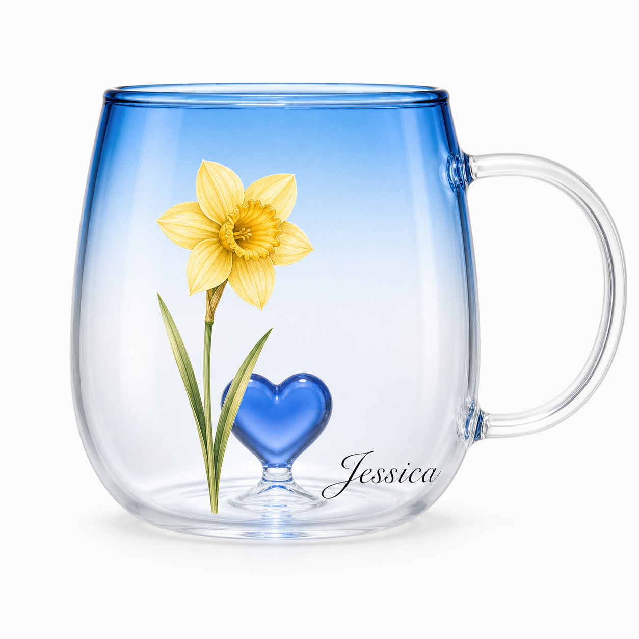 Personalized Birth Flower Name Gradient Glass Mug - image 4