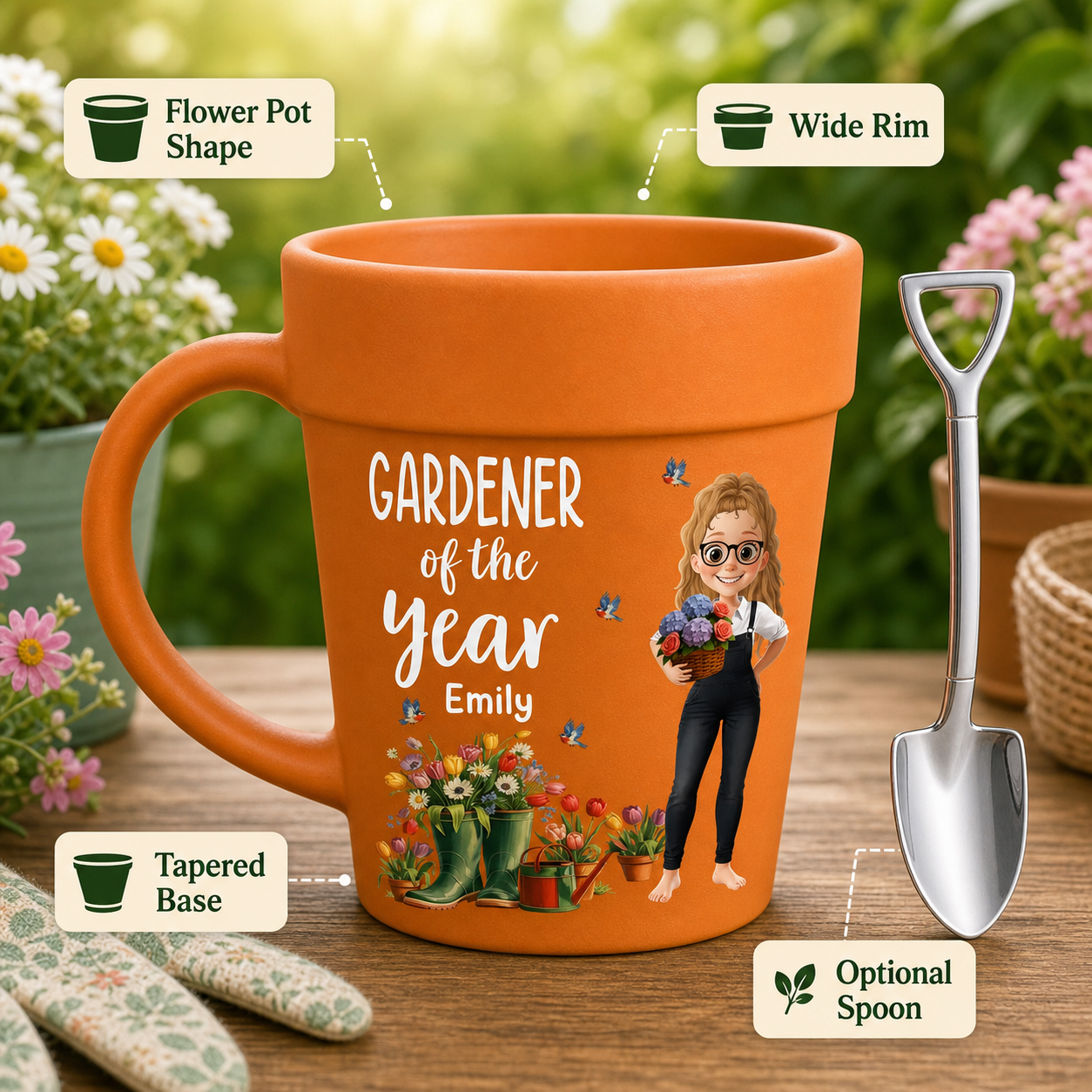 Custom Ceramic Mug - Personalized Garden Gifts For Gardeners - Plant Parent Vibes