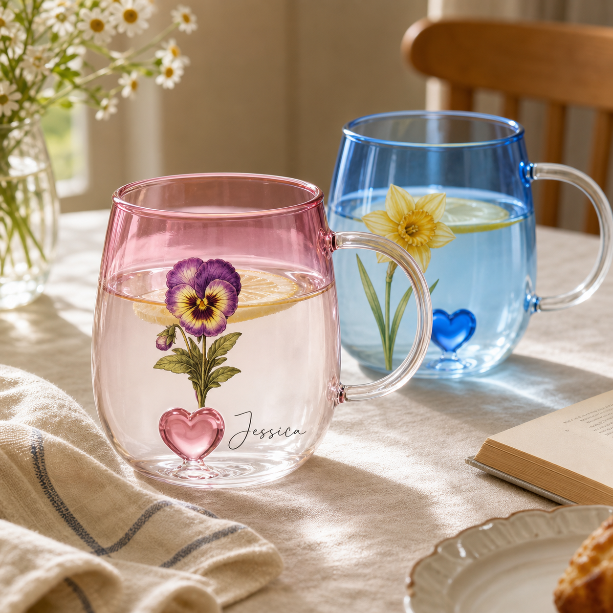 Personalized Birth Flower Name Gradient Glass Mug - image 10