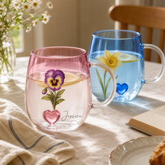 Personalized Birth Flower Name Gradient Glass Mug - image 10