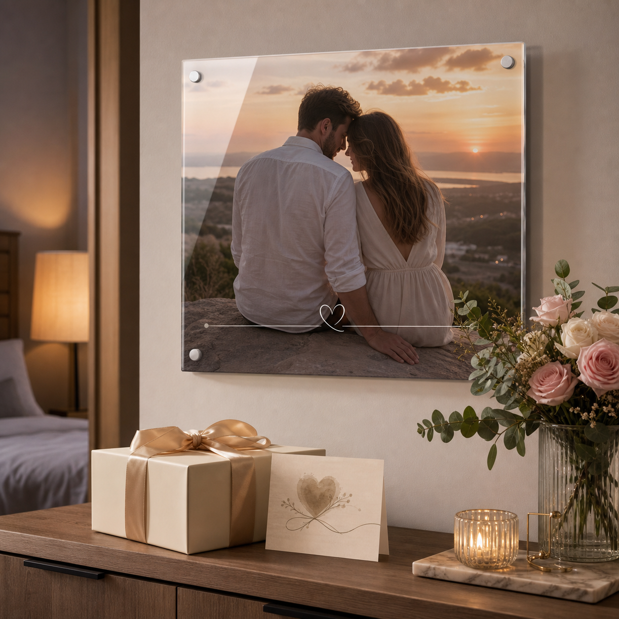 Personalized Acrylic Anniversary Wall Print lifestyle gift scene