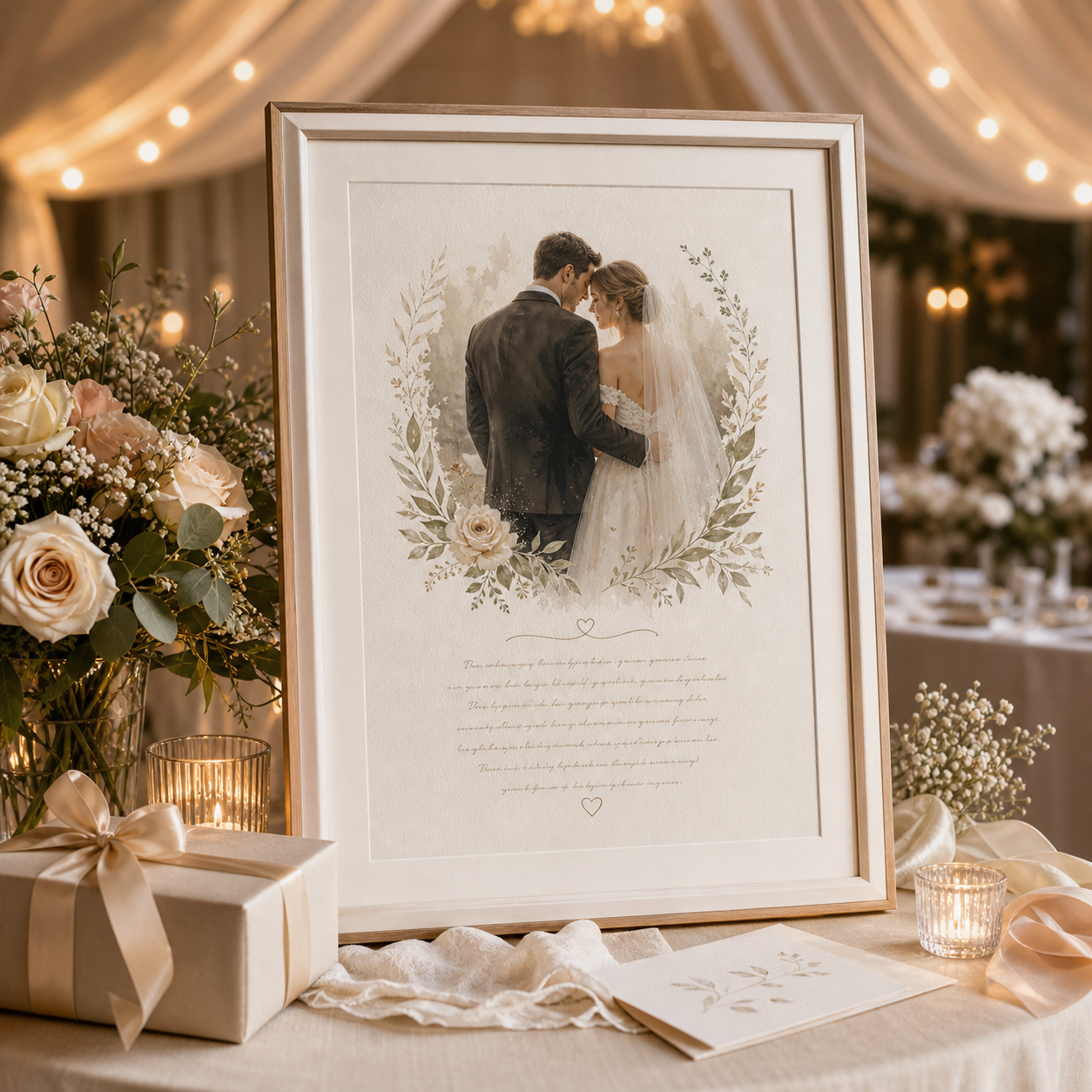Personalized Wedding Vows Framed Poster lifestyle gift scene