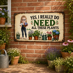 Personalized Garden Metal Sign – “I Do Need All These Plants” – Gardening Girl Outdoor Decor
