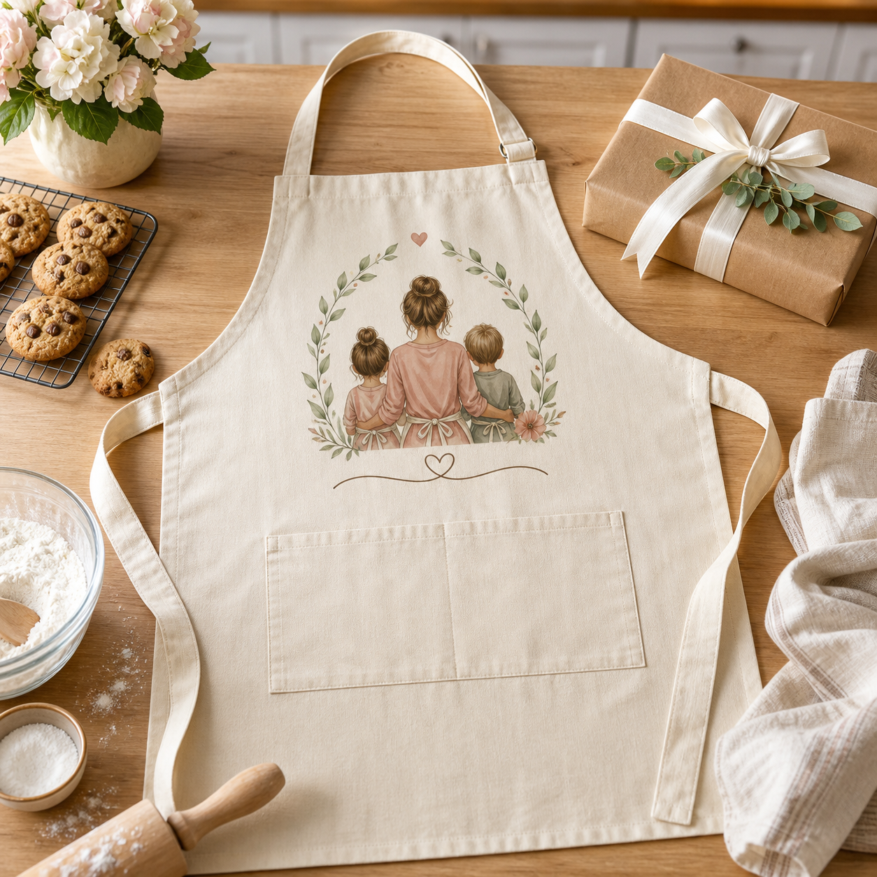 Personalized Family Kitchen Apron lifestyle gift scene